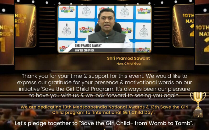 Dr Sunita Dube 10th Medscapeindia National Awards & Save the Girl Child Program