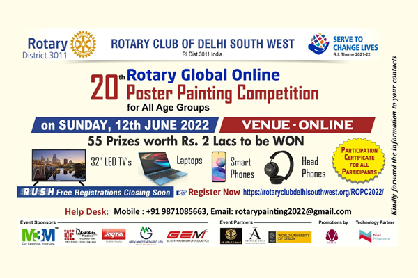 Rotary announces: 20th Global Poster Painting Competition